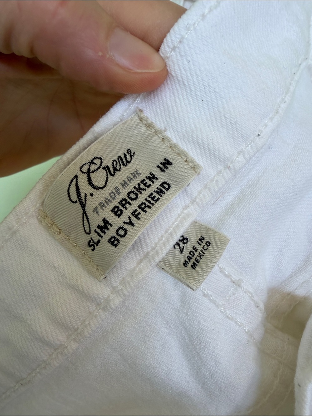 J. Crew White Boyfriend Jeans - Slim Broken-In Style 28